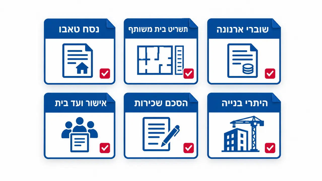 תיק מסמכים מסודר להכנה לקראת פגישה עם מתווך נדל